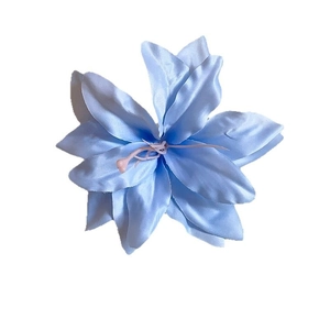 Elegant light blue Lycoris acrylic hair clip with a vintage Chinese style floral design