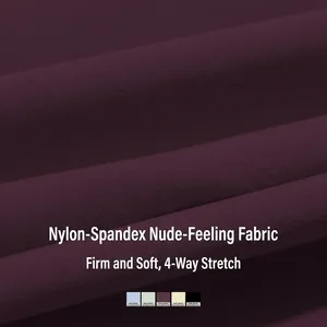 Macro texture of purple nude feel yoga bra fabric with four-way stretch and soft finish