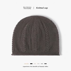 Women Wool Cable Knit Slouchy Beanie Hat Thick Warm Winter Ear Protection Chunky Knitted Cap Minimalist Outdoor Accessory