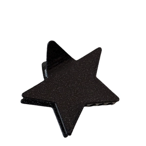 Star-shaped glitter hair claw clip with black color blocking for elegant updos