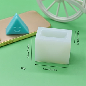 Rectangle silicone mold for heart and triangle shapes with precise size dimensions