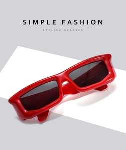 Detailed view of red square sunglasses frames with product model number N3813 on temple