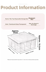 Transparent PET divided storage box for jewelry beads with 1-2cm dimension measurements