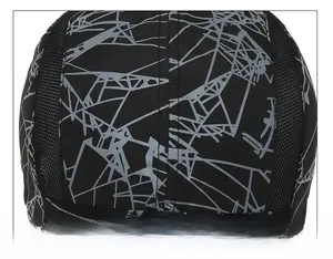 Detailed top view showing precise stitching and geometric print on a breathable sports cap