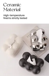 Detail der kreativen Keramik-Taschentuchbox in Blasenform mit hochwertiger Brennstruktur