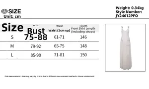 Size guide for mesh A-line dress in cm with S, M, L measurements and fit specifications