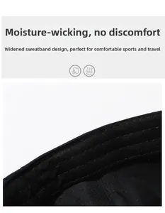 Macro detail of breathable inner sweatband design on black athletic baseball cap