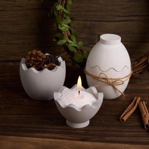 Egg-shaped resin silicone molds for DIY candle holders and storage boxes with matte finish