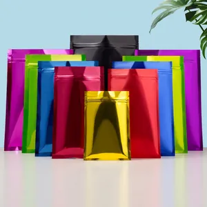 Resealable Packaging Bags Aluminum Foil Mylar Ziplock Pouches Heat Sealable Moisture Proof Glossy Matte Food Storage
