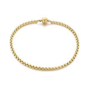 Poliertes goldenes Box-Chain Armband mit Magnetverschluss in vollständiger kreisförmiger Ansicht