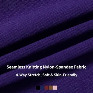Haut de yoga violet sans couture à manches longues avec découpe dos en maille extensible