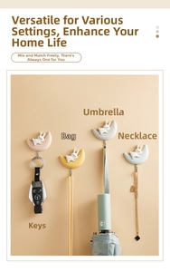 Ganci da muro creativi con coniglio e luna per organizzazione e decorazione casa