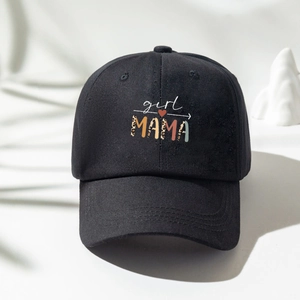 Berretto da baseball in cotone nero con stampa artistica leopardata girl MAMA