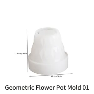 Detailed view of translucent silicone mold for geometric succulent planters and resin crafts
