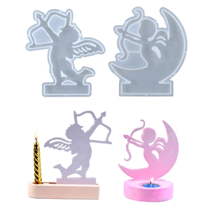 Cupid und Mond Engel Silikonform Set für DIY handgefertigte Kerzen und Harz Handwerk