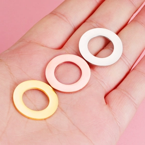 Polished 25mm stainless steel open circle pendants in gold, rose gold and silver