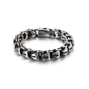 Bracelet Homme Acier Inoxydable 316L Croix Gothique Punk Lourde Chaîne Bijoux Hip Hop Rétro Biker Poignet Accessoire