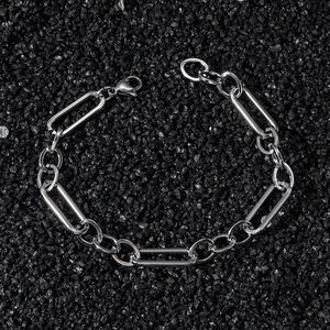 Bracelet En Acier Inoxydable Hip Hop Chaîne À Maillons Épissés Géométriques Bijoux Street Style Pour Hommes Et Femmes