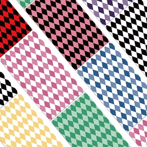 Harlequin pattern stickers in diverse colors like red, blue, and purple for phone DIY