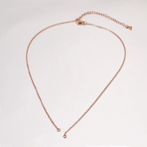 18k rose gold plated stainless steel cable chain necklace with lobster clasp