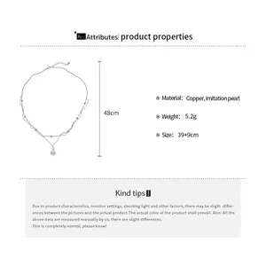 Guide des tailles du collier avec pendentif perle, incluant les mesures et le poids exact