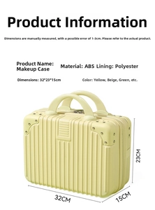 Detailed view of yellow ABS cosmetic case with vertical stripes and corner guards