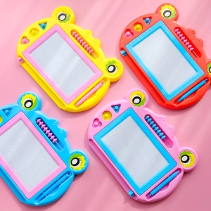 Magnetic drawing boards for kids with colorful pens, abacus beads, and shape stamps