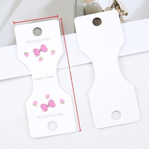 Set of 3.3x8.7cm jewelry cards with pink strawberry bow pattern for hair clip packaging
