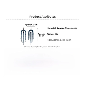Détails de taille et matériaux pour boucles d'oreilles pompon bleu de 8,5cm en argent