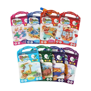Reusable magic water coloring book set of 8 themes including animals and vehicles for kids