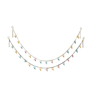 Rainbow woven storage rope with colorful clips for plush dolls and photos hanging