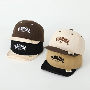 Kids baseball caps with FLORIDA embroidery in four different two-tone color combinations