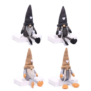 Nordic Christmas coffee gnomes set with knitted hats and heart details on white base