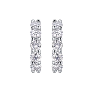 Elegant S925 sterling silver hoop earrings with channel-set moissanite in a polished finish