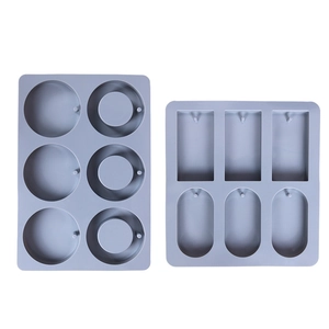 Lot de moules en silicone gris à 6 cavités pour savon artisanal et résine