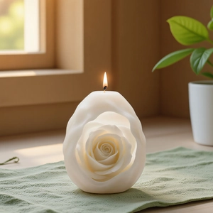 Molde de silicona de bola de rosa para velas perfumadas DIY en un elegante diseño blanco
