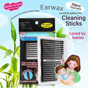 Japanese 20-piece disposable adhesive earwax removal sticks for safe ear cleaning