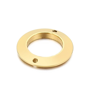 Connecteur géométrique rond doré à deux trous pour la fabrication de bijoux DIY