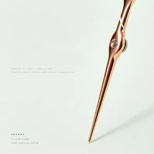 Portable rose gold stainless steel dental pick tool for professional oral care cleaning
