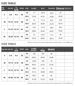 Detailed size guide for women's long sleeve shirt and straight pants holiday set