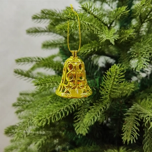 Weihnachtsglocken Ornamente Galvanisierter Kunststoff Hohle Sterne Weihnachtsbaum Dekorationen Festliche Heimdeko Zubehör
