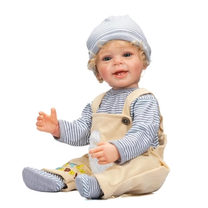 Lifelike Reborn Baby Doll Boy Full Vinyl Silicone Realistic Painted Skin Hand Rooted Hair Moveable Limbs Washable Gift