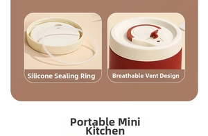 Detail of 304 stainless steel lunch box with silicone seal ring and air vent design