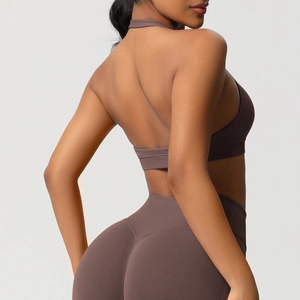 Détails du legging taille haute et soutien-gorge de sport à texture côtelée