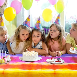 Rainbow cloud tie-dye PE disposable tablecloth for kids colorful birthday party setup