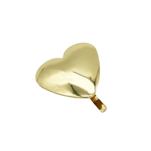 Polished heart-shaped golden metal hair clip accessory for elegant ponytail styling
