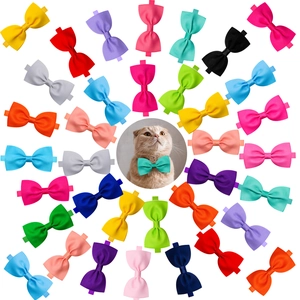 Adjustable solid color pet bow ties in various vibrant shades for cats and dogs