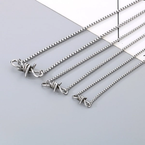 Vintage stainless steel thorn knot bracelet in three different link chain widths