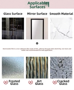 Guide for static cling PVC stickers on smooth glass versus unsuitable frosted surfaces