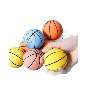 Mini high-bounce rubber basketball toys for kids, colorful stress relief squeeze balls